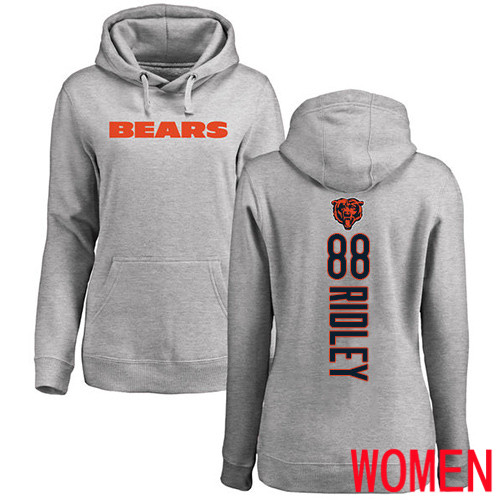 Chicago Bears Ash Women Riley Ridley Backer NFL Football #88 Pullover Hoodie Sweatshirts